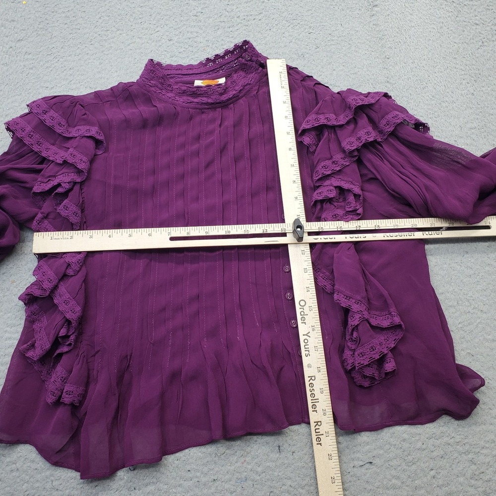 FARM Rio Burgundy Ruffled Blouse - Picture 10 of 13